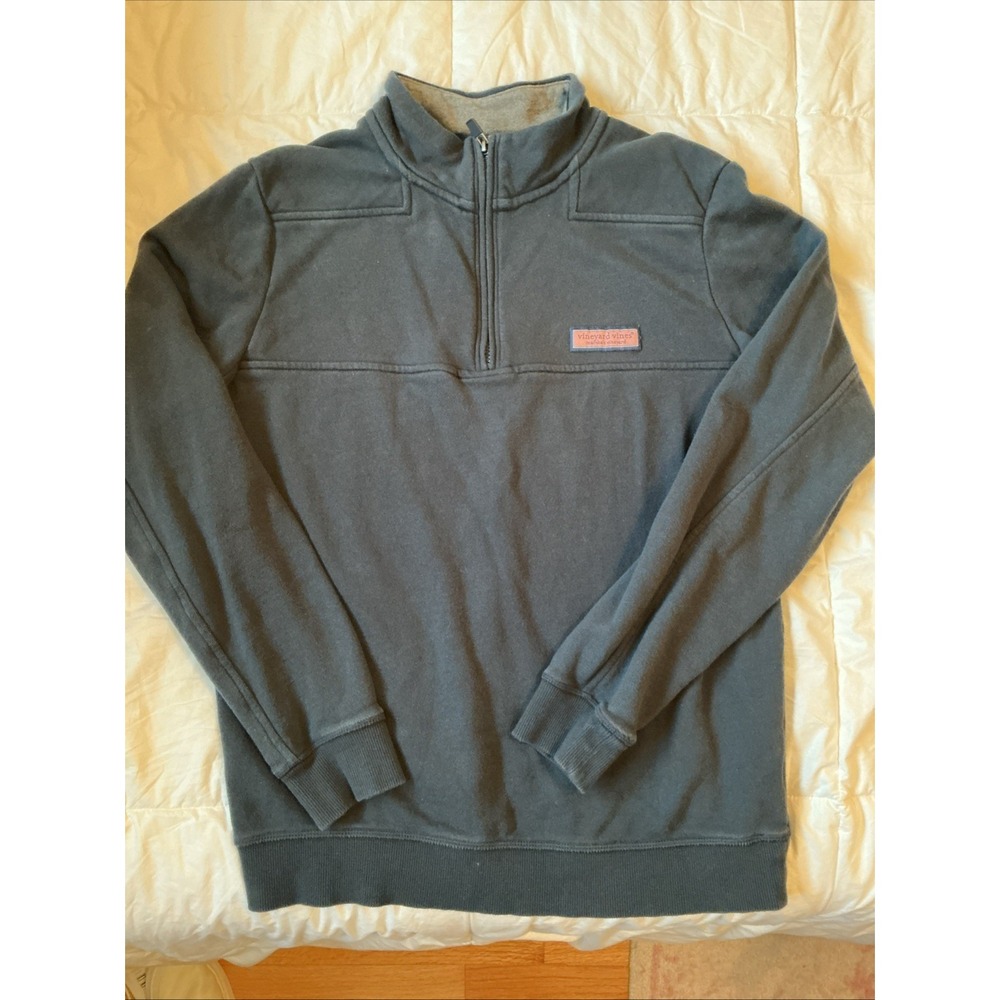 Vineyard Vines Shep Shirt Quarter Zip Pullover Men's Size Small Navy Blue Cotton